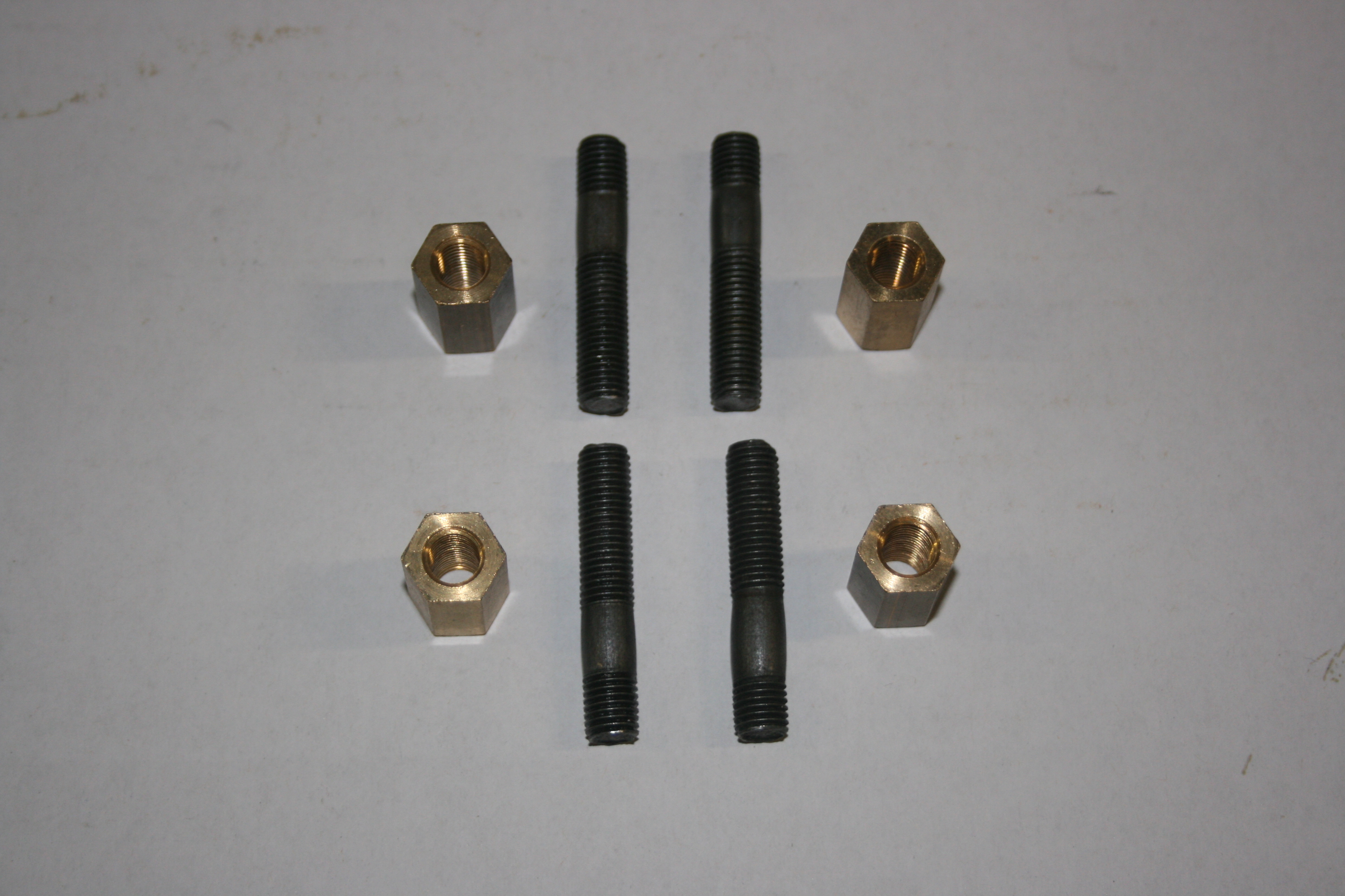 Set of 4 exhaust brass nuts & studs (Alpines 4 & 5)